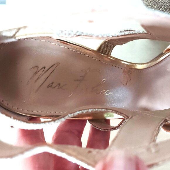 Marc Fisher Nala 3 Gold Strappy Heels - Size 8.5 - Picture 7 of 8